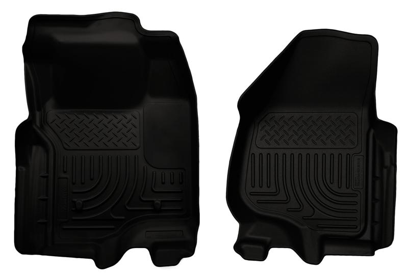 Ford Super Duty Floor Liners - Front - Husky Liners - WeatherBeater - Black - `11-`12